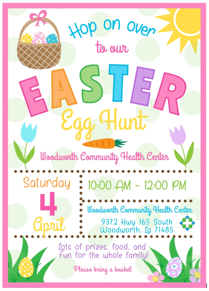 Woodworth Easter Egg Hunt Flyer Access Health Louisiana