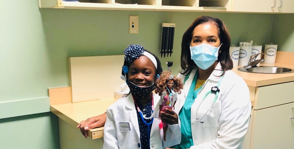 Dr. Lewis and Patient as little doctor